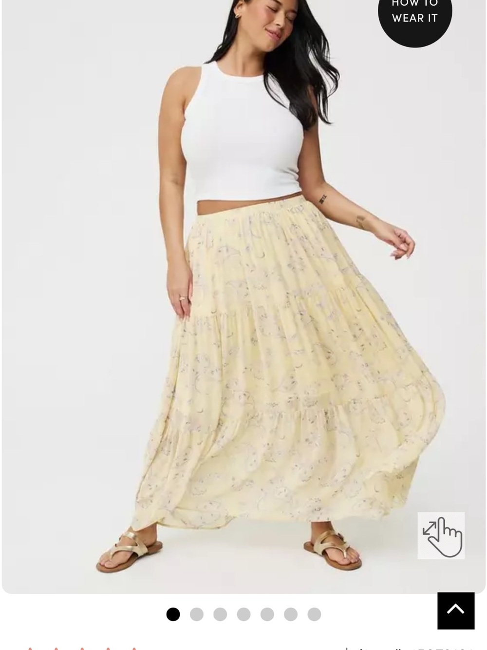 Tiered Maxi Skirt in Paisley Petal Yellow - Picture 7 of 7